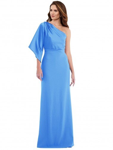 One Shoulder Bell Sleeves Trumpet Bridesmaid Dress / Prom Dress Essex