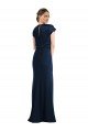Soft Bow Blouson Bodice Trumpet Formal Crepe Bridesmaid Dress / Prom Dress Essex