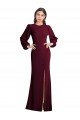 Puff Sleeves Long Maxi Briddesmaid Dress with Cutout Tie Back Essex