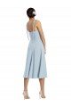 Midi Cocktail Length Bustier Crepe Bridesmaid Dress / Prom Dress with Back Bow Straps Essex