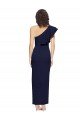 Ruched Floor Length Long Formal Crepe Bridesmaid Dress / Prom Dress with Shoulder Ruffles Essex