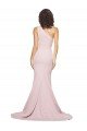Long Sweep Train One Shoulder Crepe Bridesmaid Dress / Prom Dress with Side Leg Split Essex