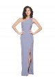 Floor Length One Shoulder Formal Crepe Bridesmaid Dress / Prom Dress with Pencil Skirt and Side Split Essex