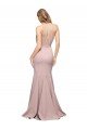 Long Sweetheart Formal Crepe Bridesmaid Dress / Prom Dress with High Neck Illusion Tulle Details Essex