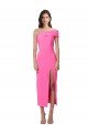 One Shoulder Neckline Short Midi Length Formal Crepe Bridesmaid Dress / Cocktail Prom Dress Essex