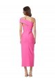 One Shoulder Neckline Short Midi Length Formal Crepe Bridesmaid Dress / Cocktail Prom Dress Essex