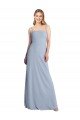 Straight Neckline Crepe Slip Bridesmaid Dress / Prom Dress with Strappy Back Essex