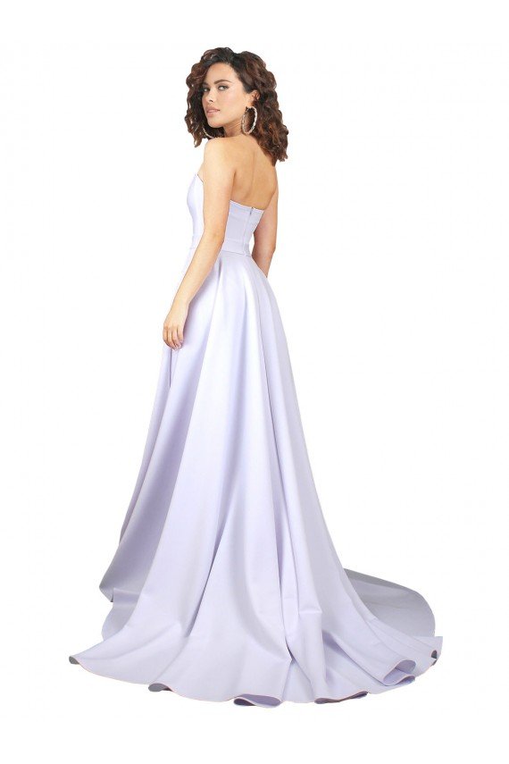 Simple Sweetheart A-Line Long Crepe Beach Wedding Dress with Front Slit Essex