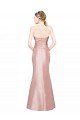 Long Strapless Formal Stretch Satin Bridesmaid Dress / Prom Dress with Pleats and Low Back Essex