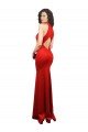 Halter Neck keyhole Front Back Long Formal Stretch Satin Bridesmaid Dress / Prom Dress Essex