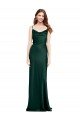 Fitted Cowl Neck Long Formal Stretch Satin Slip Bridesmaid Dress / Prom Dress with V-Back Essex