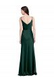 Fitted Cowl Neck Long Formal Stretch Satin Slip Bridesmaid Dress / Prom Dress with V-Back Essex