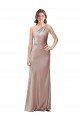 One Shoulder Black-Tie Floor Length Long Formal Stretch Satin Bridesmaid Dress / Prom Dress Essex