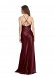 High Neck Halter Long Sleeveless Formal Stretch Satin Bridesmaid Dress / Prom Dress with Strappy Back Essex