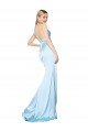 Double Straps V-Neck Sleeveless Formal Stretch Satin Bridesmaid Dress / Prom Dress with High Slit Essex