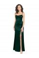 Long Slim Scoop Neck Formal Stretch Satin Bridesmaid Dress / Prom Dress with Open Back Essex
