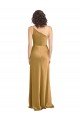One Shoulder Long Floor Length Formal Stretch Satin Slip Bridesmaid Dress / Prom Dress Essex
