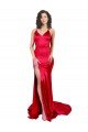 Mermaid Open Back Long Formal Stretch Satin Bridesmaid Dress / Prom Dress with High Slit Essex