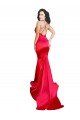 Mermaid Open Back Long Formal Stretch Satin Bridesmaid Dress / Prom Dress with High Slit Essex