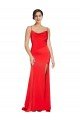 Low Back Cowl Neck Formal Stretch Satin Bridesmaid Dress / Prom Dress with High Side Slit Essex
