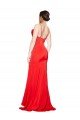 Low Back Cowl Neck Formal Stretch Satin Bridesmaid Dress / Prom Dress with High Side Slit Essex