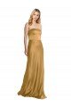 Sleek Strapless Long A-Line Formal Stretch Satin Bridesmaid Dress / Prom Dress Essex
