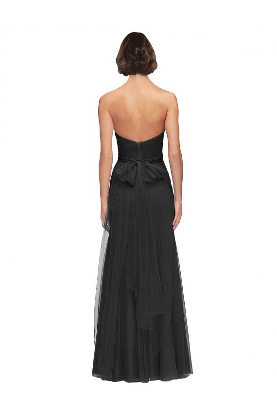 Long Tulle Bridesmaid Dress with Sweetheart Neckline and Belt Essex