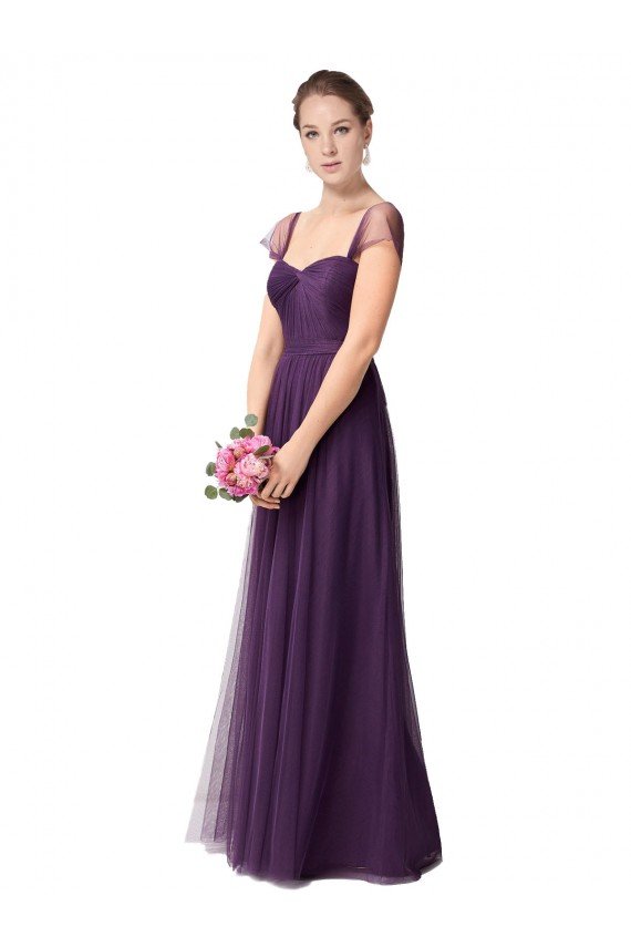 Full Length Long Tulle Bridesmaid Dress with Sweetheart Neckline Essex