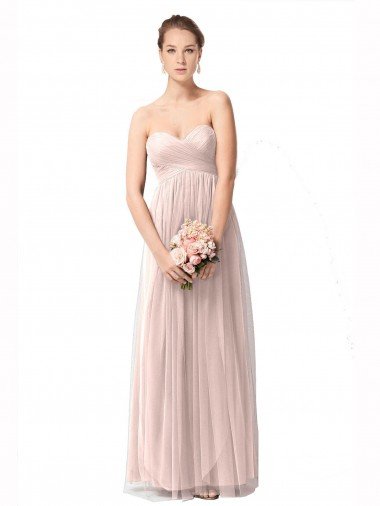 Long Sweetheart Tulle Bridesmaid Dress with Shirred Criss Cross Bodice Essex