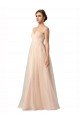 Illusion Sleeves Tulle Bridesmaid Dress with Shirred Bodice and Sweetheart Neckline Essex