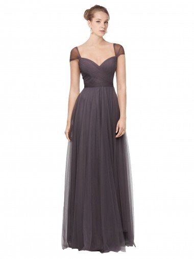 Sweetheart Neckline Long Tulle Bridesmaid Dress with Straps Essex