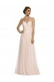 Long Draped Back A-Line Tulle Bridesmaid Dress with Pleated Bodice Essex