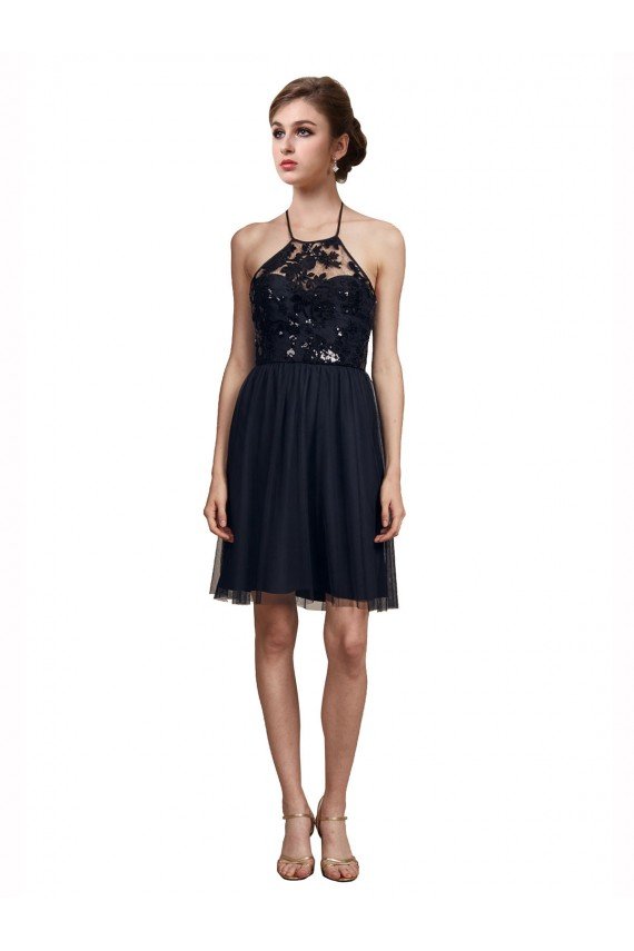 High Neck Illusion Bodice Bridesmaids Dress Essex