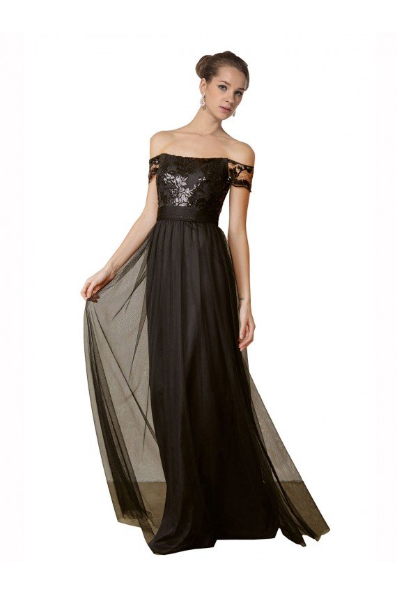 Off The Shoulder Sequined Lace Tulle Bridesmaid Dress Essex