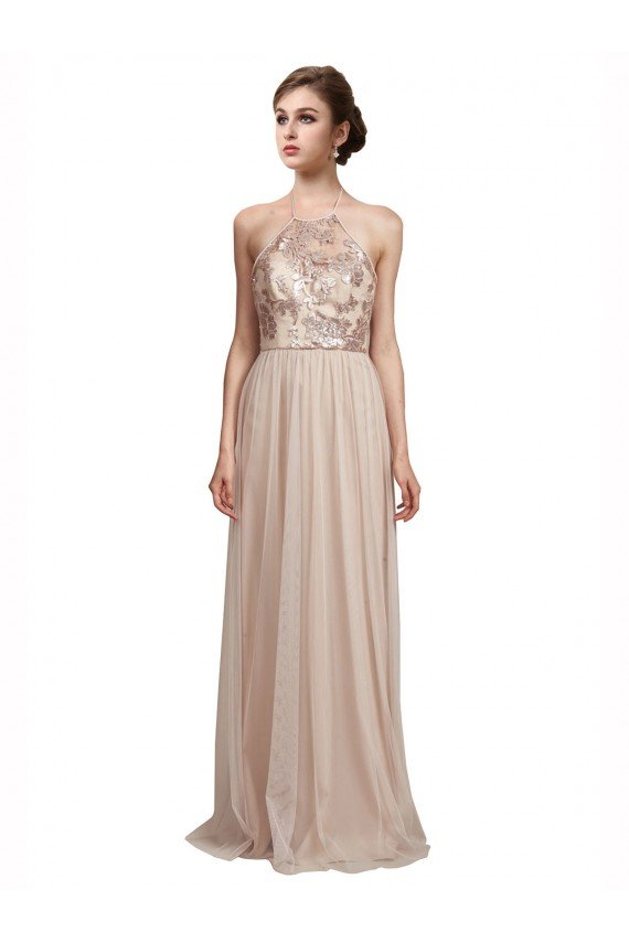 Sweetheart Tulle Bridesmaid Dress with High Neck Illusion Bodice Essex