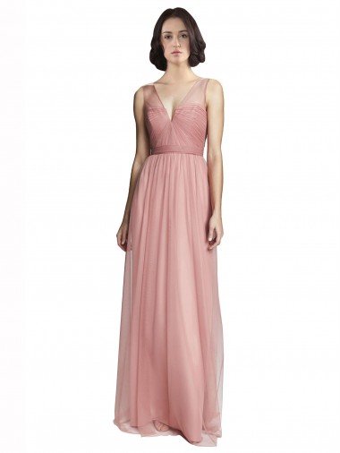 V-Neck Illusion Tulle Bridesmaids Dress Essex