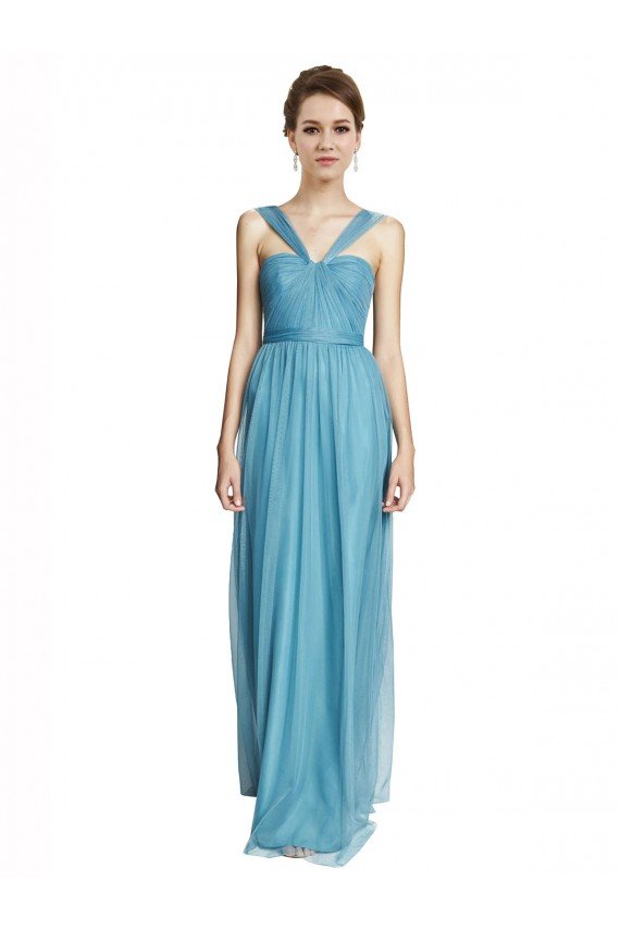 Floor Length Inverted V-Neck Tulle Bridesmaids Dress Essex