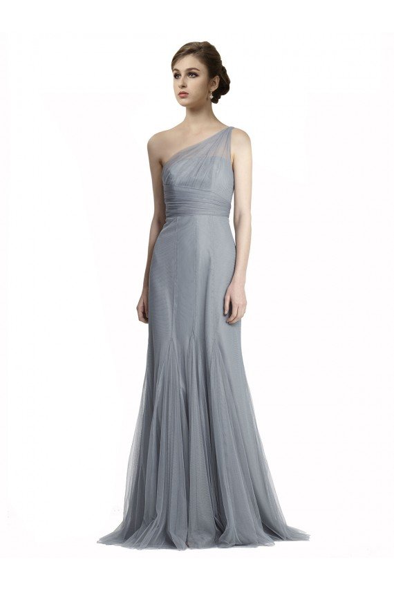 One Shoulder Tulle Fit and Flare Bridesmaid Dress Essex