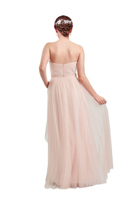 Long Floor Length Sweetheart Pleated Tulle Bridesmaid Dress Essex