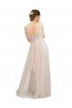 Scooped Neckline Long Tulle Bridesmaid Dress with Open Back Essex