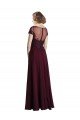 Full Length Beaded and Embroidered Tulle Bodice Long Chiffon Bridesmaid Dress Essex