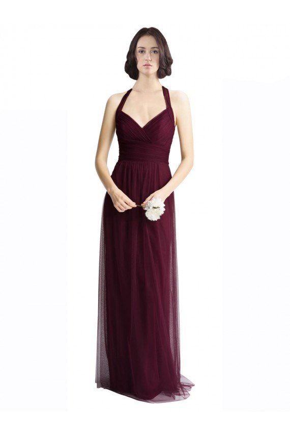 Long Tulle Bridesmaid Dress with Criss-Cross Bodice and Self Straps Essex
