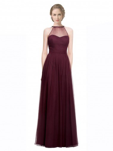 Full Length Soft Tulle Spaghetti Strap Bridesmaid Dress Essex