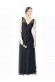 Long Tulle Bridesmaid Dress with Illusion Shoulder Straps and V-Back Essex