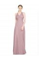 Ruffled Halter V-Neck Long Tulle Bridesmaid Dress with Pleats Essex