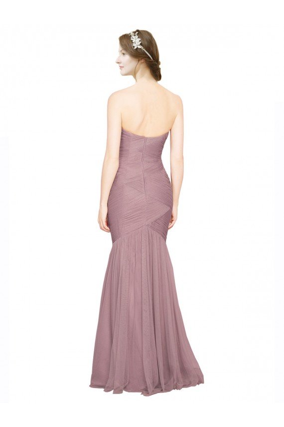 Mermaid Strapless Tulle Bridesmaid Dress with All Over Pleats Essex