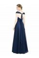 Ruched Sweetheart Long A-Line Tulle Bridesmaid Dress with Wide Straps and Tie Back Essex