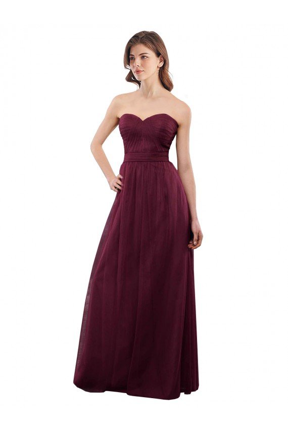Strapless Tulle A-line bridesmaid dress with pleated top Essex
