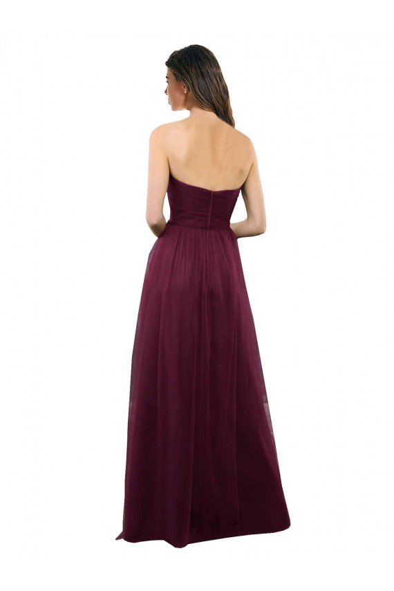 Strapless Tulle A-line bridesmaid dress with pleated top Essex