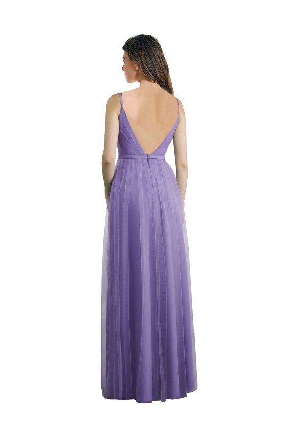 Sweetheart Deep V-Back Tulle Bridesmaid Dress with Draped Bodice Essex